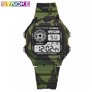 

SYNOKE Military Sport Kids Watches Camouflage Waterproof Electronic Wristwatch Stop Watch Clock Children Boys Digital Watch