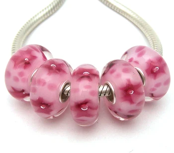 

JGWGT 1030 5X 100% Authenticity S925 Sterling Silver Beads Murano Glass beads Fit European Charms Bracelet diy jewelry Lampwork