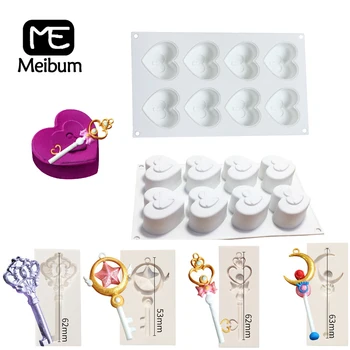 

Meibum 4 Style Love Lock＆key Shape Silicone Cake Mold Muffin Chocolate Mousse Baking Moulds Dessert Pastry Tools Accessories