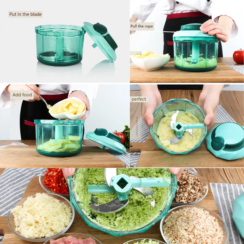 Ручной измельчитель для еды, Многофункциональный ручной блендер для овощей, качественный скоростной измельчитель для фруктов, мясорубка, резак для чеснока