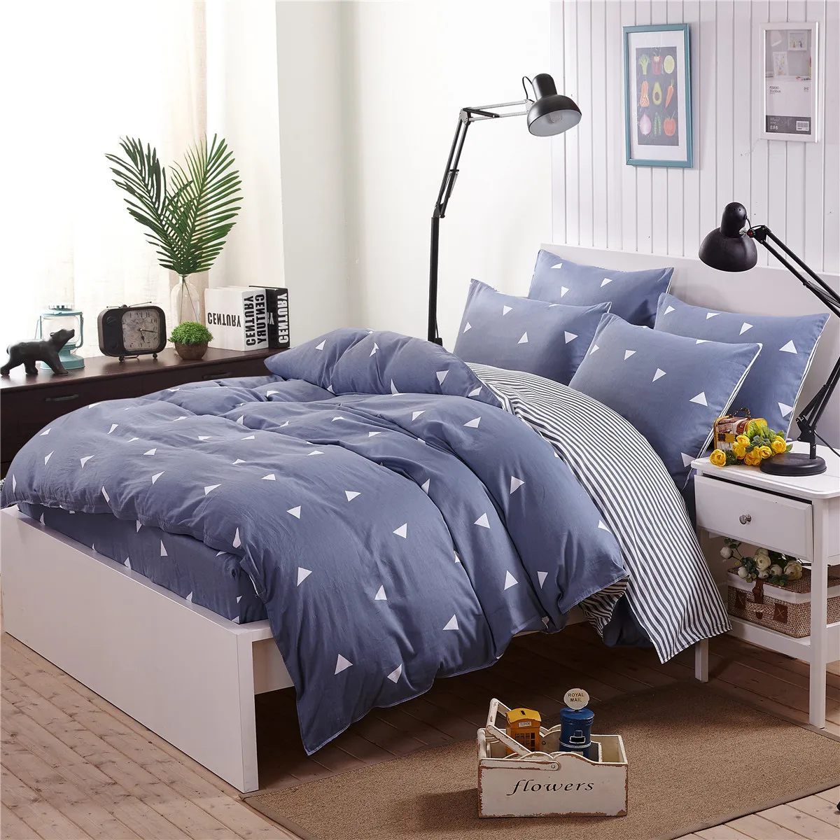

Pure cotton bed Rimage four-piece cotton bed cover bed 4-piece sets are set simple Korean version.