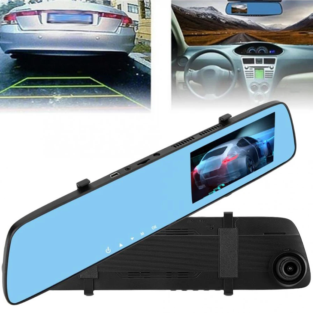 R Way Автомобильный видеорегистратор FHD 1080P 4 5 дюймовый зеркальная камера двойной