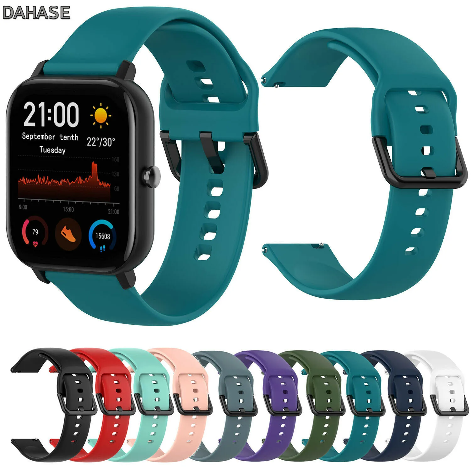 Ремешок силиконовый для Samsung Galaxy Watch 42 мм быстросъемный Active браслет Huami Amazfit BIP GTS 20