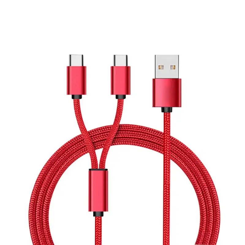 Кабель для зарядки с разъемом типа A и двумя разъемами C USB C сплиттер папа-папа Y провод для Samsung Huawei Xiaomi HTC Android мобильный телефон планшет - Цвет: 4NB101847-R