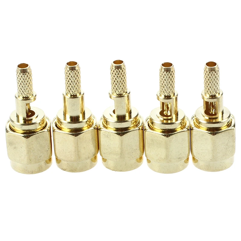 5 x SMA Мужской прямой обжимной RG174 RG188 RG316 LMR100 RF коаксиальный разъем|Соединители| |