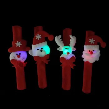 

LED Glow Christmas Patting Circle Bracelet Watch Xmas Children Gift Santa Claus Snowman Deer New Year Party Toy Wrist