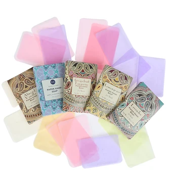 

Travel Soap Paper Washing Hand Bath Clean Scented Slice Sheets Disposable Boxe Soap 25pcs/pack Portable Mini Paper Soap Outdoor