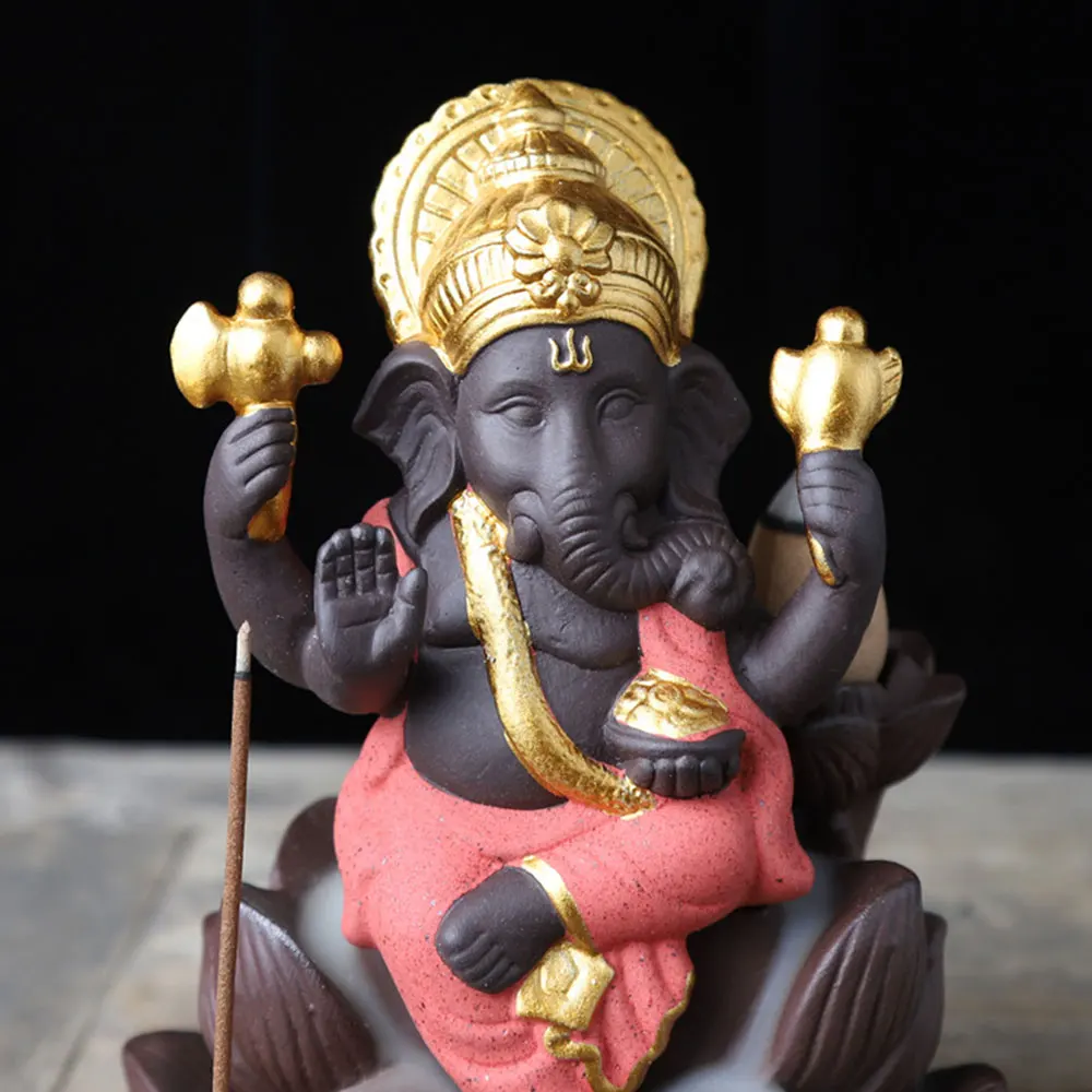 Помощь для сна ароматерапия диффузор тибетская горелка для благовоний с обратным потоком курильница для благовоний курильница Zisha керамика СЛОН БУДДА