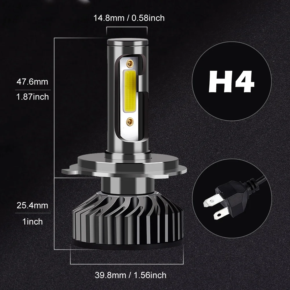 JGAUT F2 фар автомобиля H7 светодиодный H4 светодиодный H1 H11 H3 H13 H27 880 9006 9007 72 Вт 8000LM 6500K 12V 24V авто фары противотуманная фара COB лампы