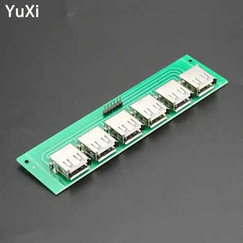 

Connector test board USB 2.0 To DIP Adapter 6pin connector 6 USB Female Connector B Type PCB Converter USB switch Board SMT