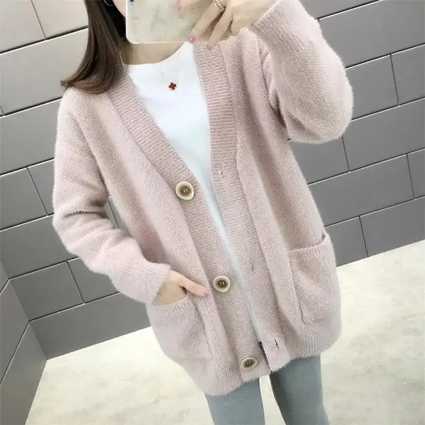 Blusas De Inverno Feminina, новинка 9270, зимний длинный вязаный кардиган с карманами, 66-1/F, 11 ряд, 5 полок