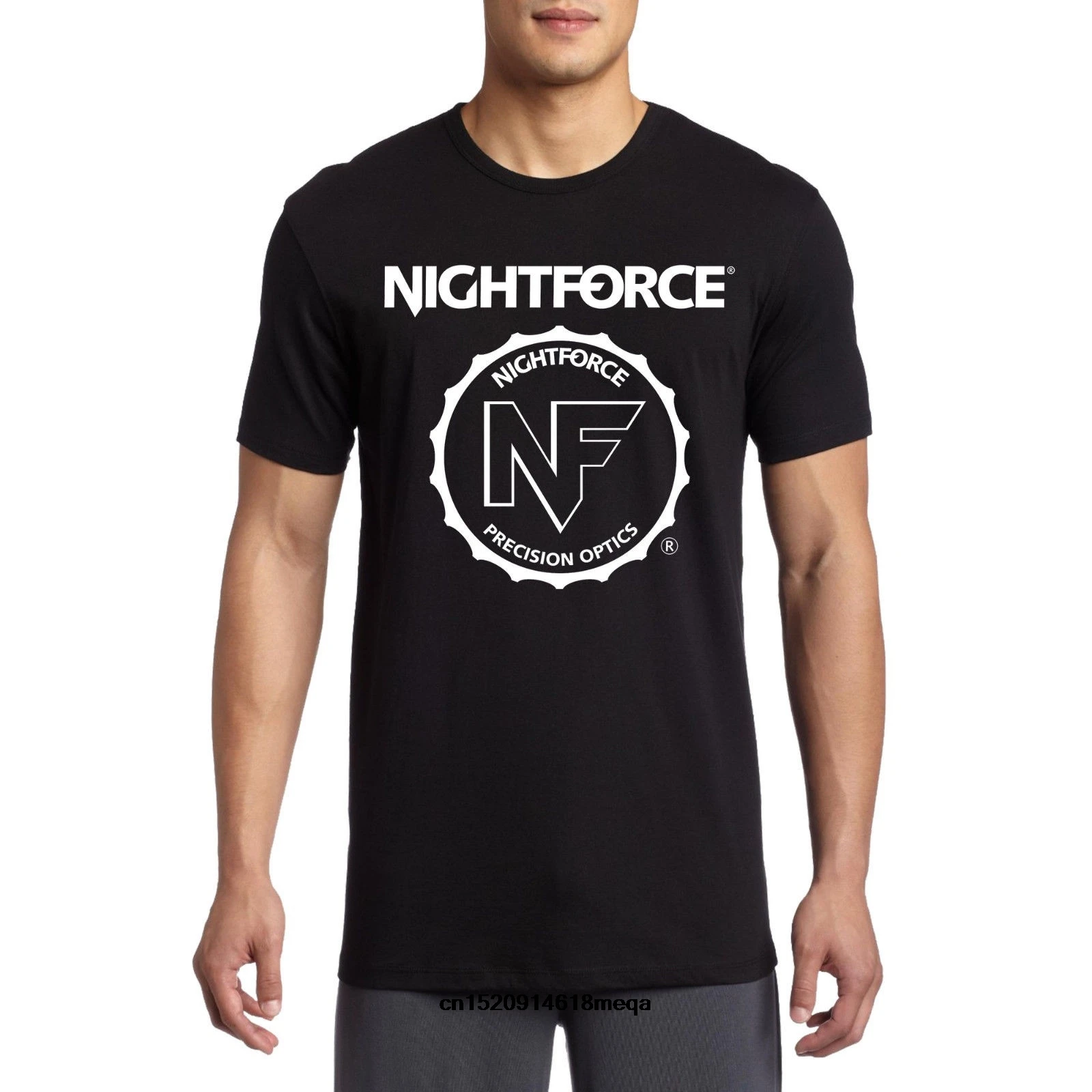 Футболка Nightforce прицелы спортивной оптики съемки черная футболка мужская Круглый