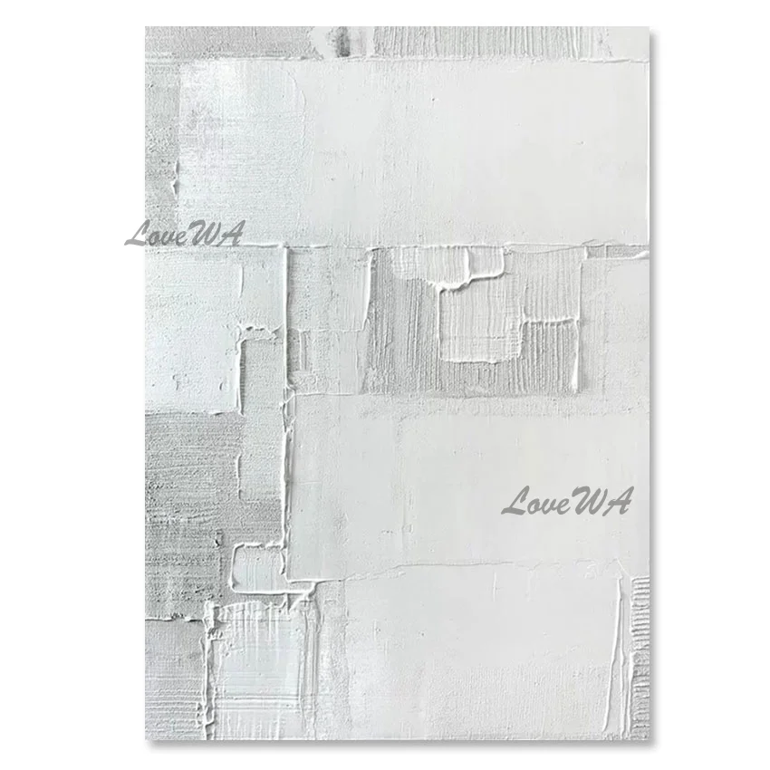 100% ручная роспись белая простая абстрактная картина без рамки Настенная для