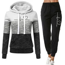 Winter Casual Tracksuit Women 2 Piece Set Hoodies+Pants Sportwear Women's Sports Suit Hooded Sweatshirt Set Female Clothes