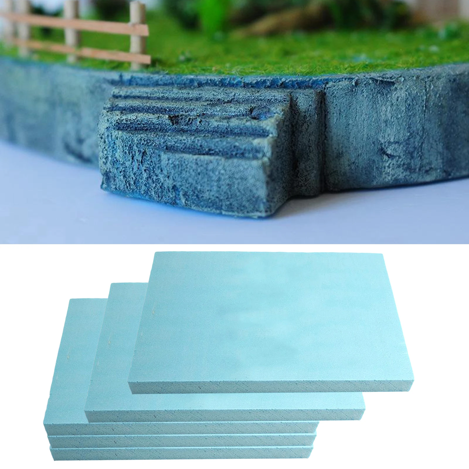 5PCS Foam Bricks DIY Model Material Diorama Base Foam Slab Foam Board Sheet 11.81x7.87x0.79inch.