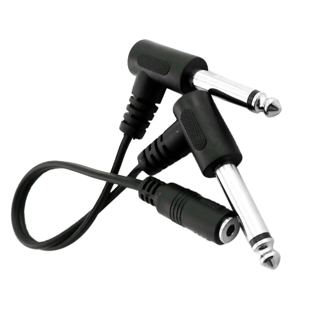 3.5mm (Mini) 1/8 TRS Stereo Female to 2 Dual 1/4 Inch 6.35mm Mono TS Male Y Splitter Cable 20cm/8inch