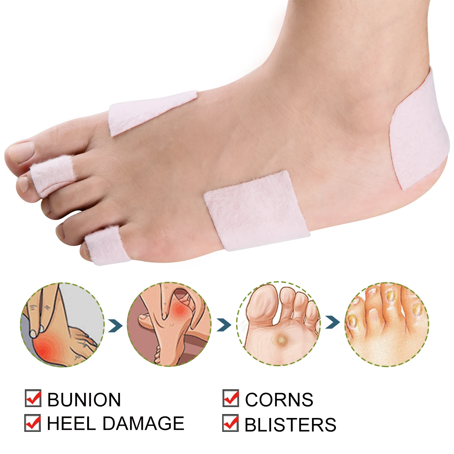 10Pcs Gel Blister Plaster Pillow Corn Stickers Heel Insole Cushion Pad Foot Care 