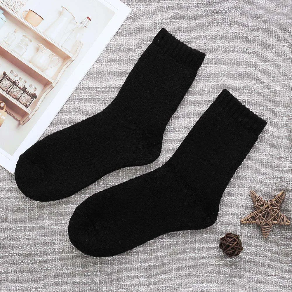 Эластичные домашние мягкие носки-тапочки пушистые теплые зимние толстые носки из кроличьей шерсти толстые махровые носки мужские зимние носки - Цвет: Black