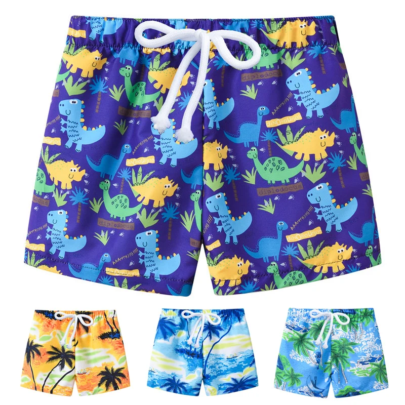 Летние быстросохнущие пляжные повседневные шорты с рисунком для маленьких мальчиков детские плавки для плавания новые пляжные шорты