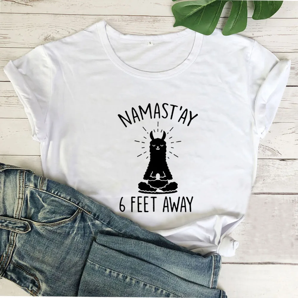 Футболка Namastay женская с коротким рукавом смешная тенниска круглым вырезом