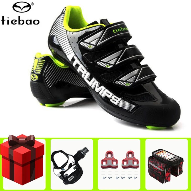 

Tiebao breathable cycling shoes road add pedal set bike men racing professional athletic bicycle shoes selflock cycling sneakers