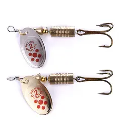 5pcs a lot Spinner Spoon Fishing Lures Feathered Hook Artificial Bait Metal Fishing Tackle Sequins Bait for Trout Bass