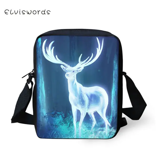 CDWX3895E ELVISWORDS модные женские сумки-мессенджеры Фэнтези Мун олень узор девушки крест тела сумка мультфильм животных девушки мини щитки кошелек - Цвет: CDWX3895E