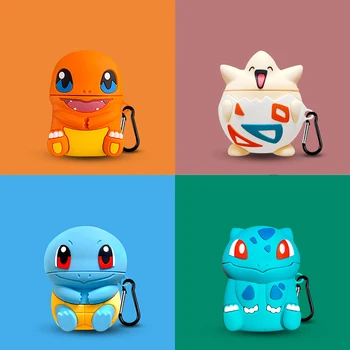 

Cute 3D for animation Airpods Case for Apple Airpods 1/2 or Airpods Pro Case Protective Silicone Cover with Keychain