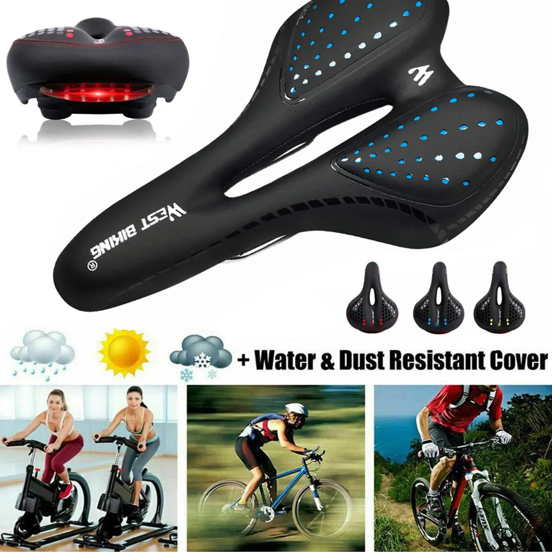 Амортизирующее нескользящее велосипедное седло удобное амортизирующее