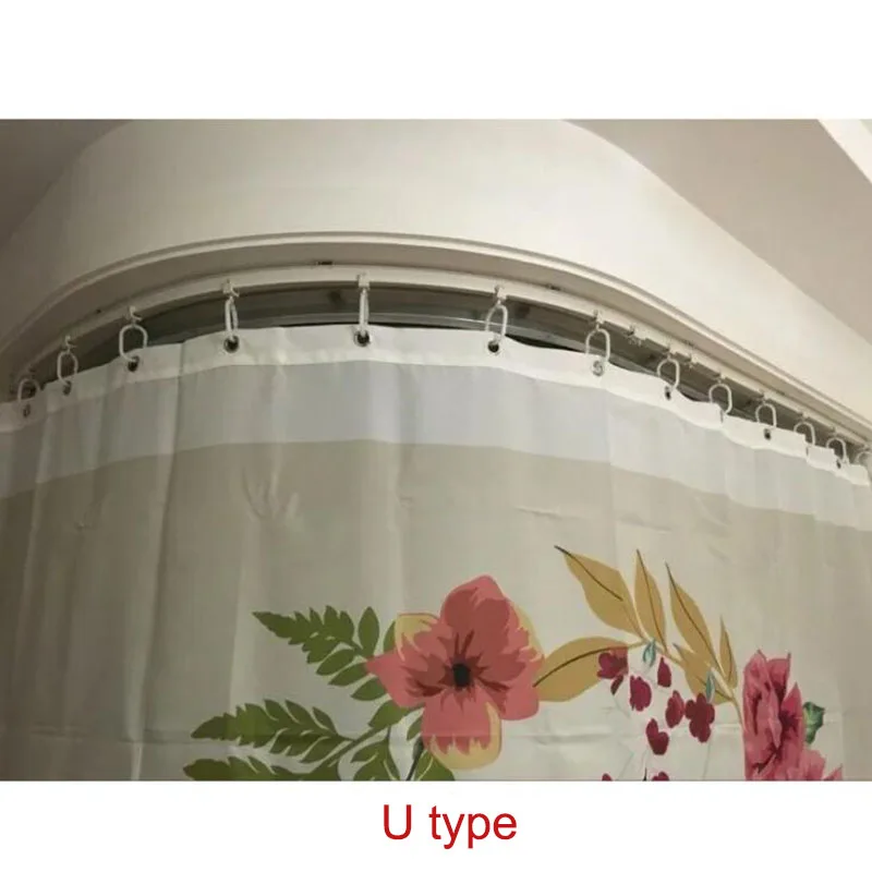 Carril de riel de cortina montado en el techo flexible