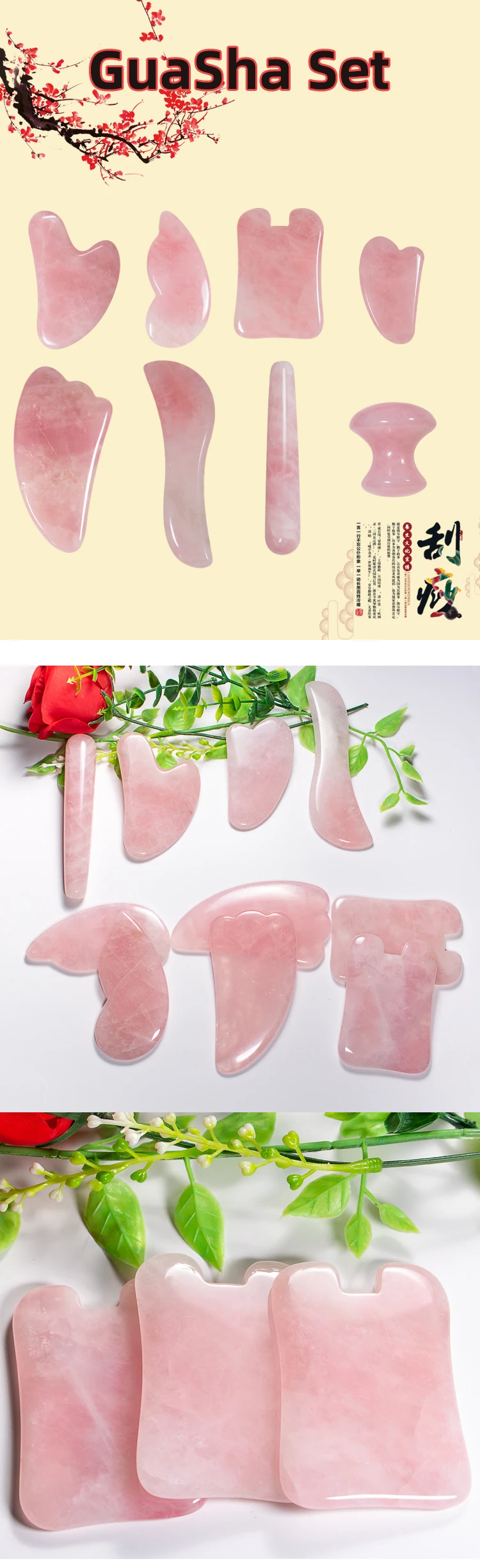 1Pc Portable Balls Rose Quartz Facial Massage Roller Globes Jade Device Tool Face Facial Massage Roller