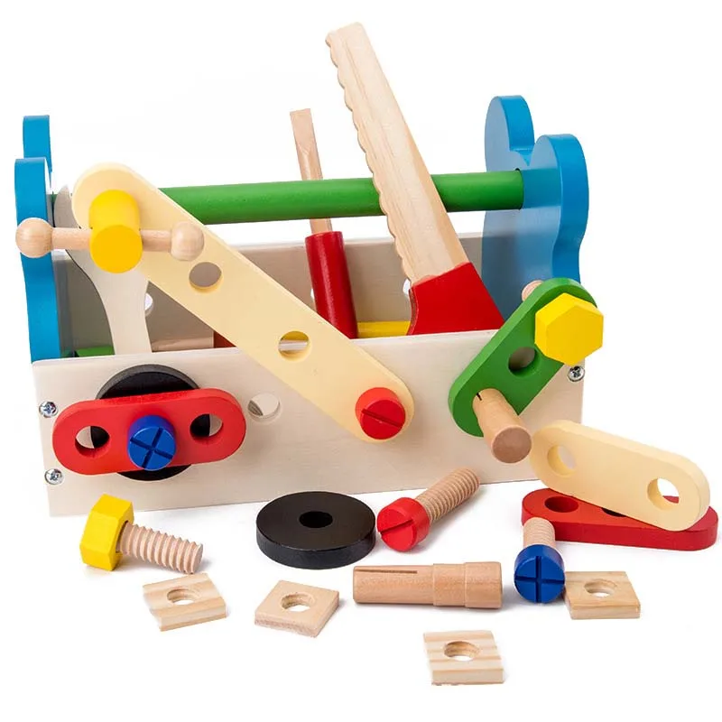 Мультяшные деревянные инструменты Монтессори, игрушки для ролевых игр, инструменты для ремонта, обучения, развивающие игрушки, подарки для детей