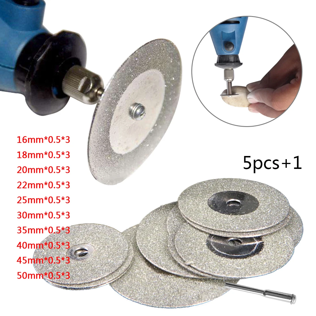 Disque à tronçonner Mini Diamond Sharpen 37 pièces Disque à tronçonner 16-32 mm Disques rotatifs Accessoires Disques abrasifs en pierre 