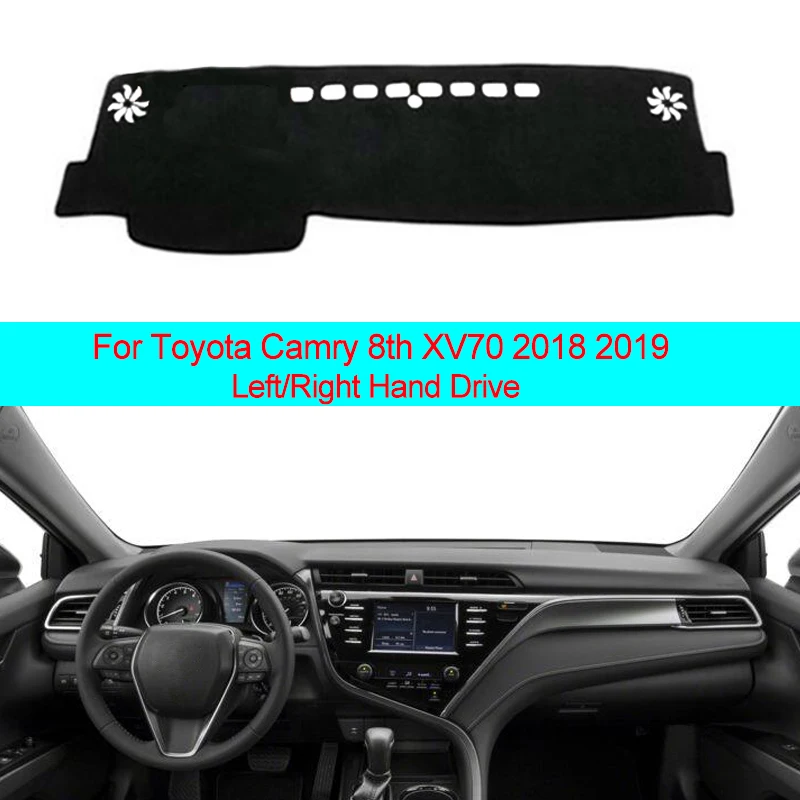 2 Layers Car Dashboard Cover Carpet Cape For Toyota Camry 8th Xv70 2018
