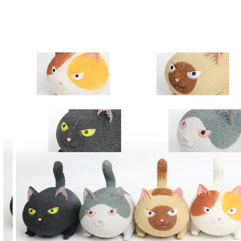 Angry Cat Squeeze Music Vent Doll Ball Soft Animal Fidget Hand Table Toy Decompression Squeeze Dog Pet Child Decompression Gift Fidget Toys Stress Relief Toys