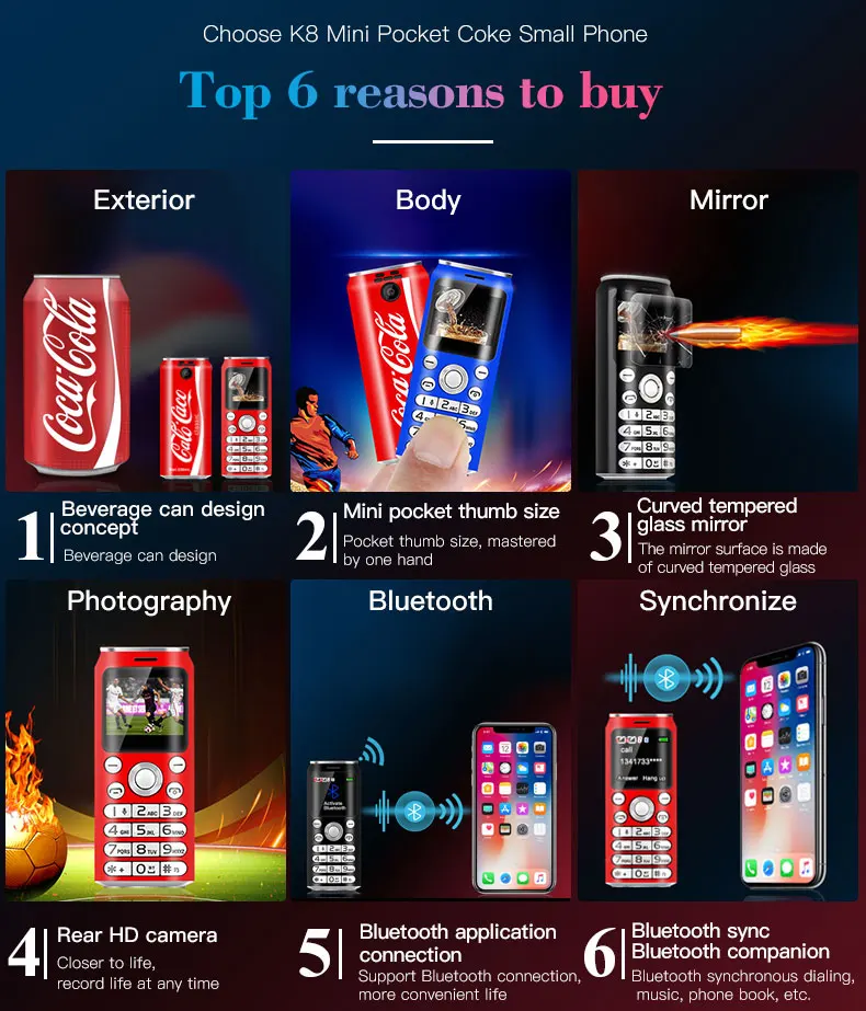 Satrend K8 Cola форма мобильный телефон Bluetooth dialer две sim-карты карманный телефон камера MP3 плеер разблокированные сотовые телефоны дети
