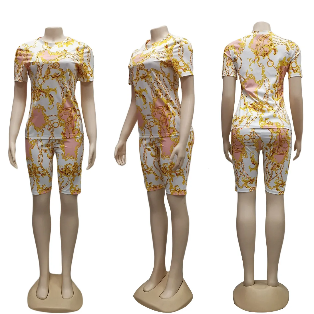 Женский винтажный комплект из 2 предметов футболка и велосипедные