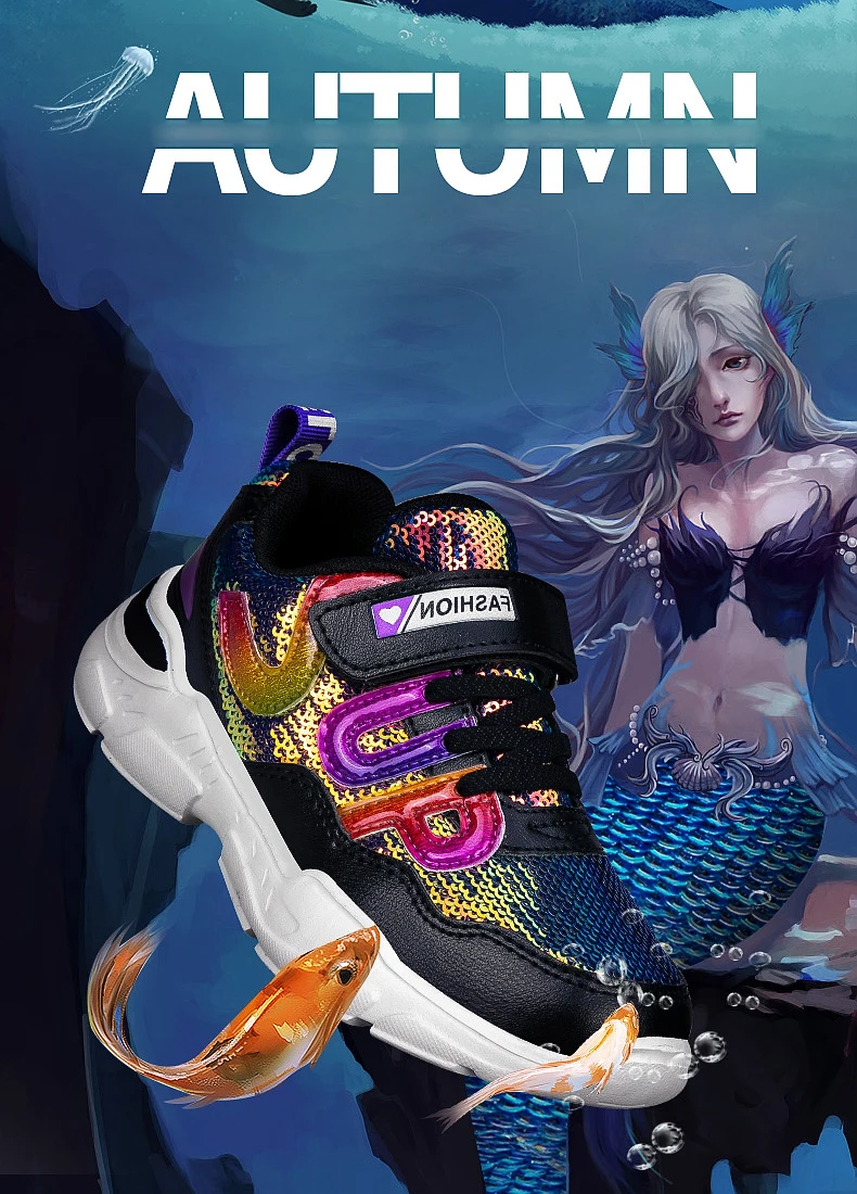 PINSEN 2019 Autumn children's sneakers Girls Shoes Kids Sport Shoes Shining Fashion Casual Child Shoes For Girl chaussure enfant (1)