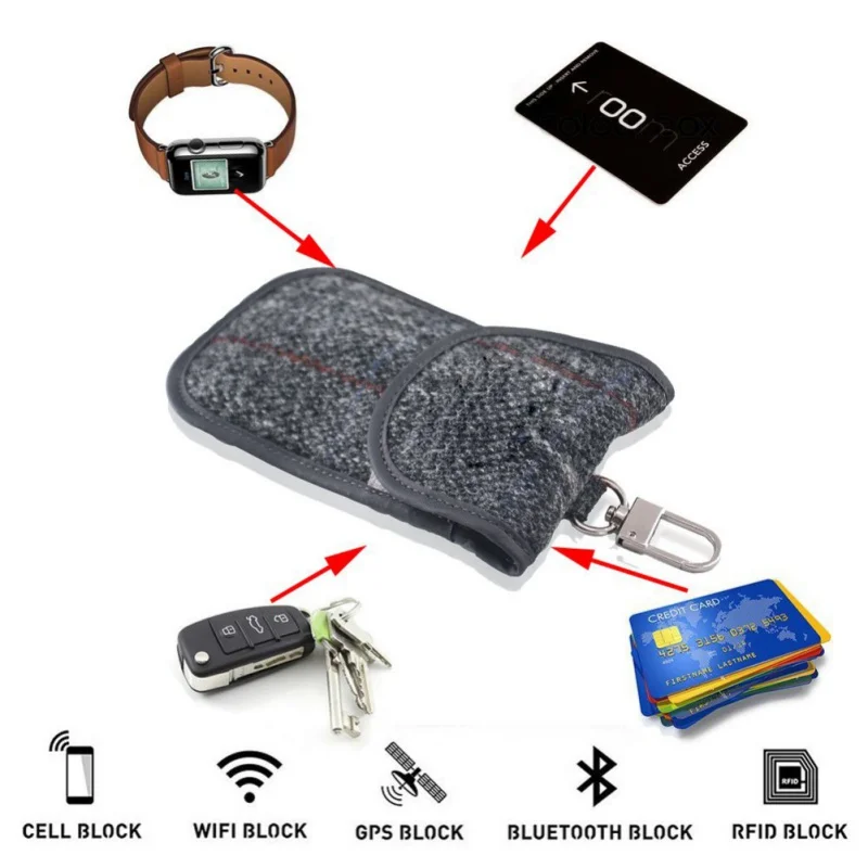 Шерстяные защитные сумки для ключей брелок Блокировка сигнала RFID Брелок