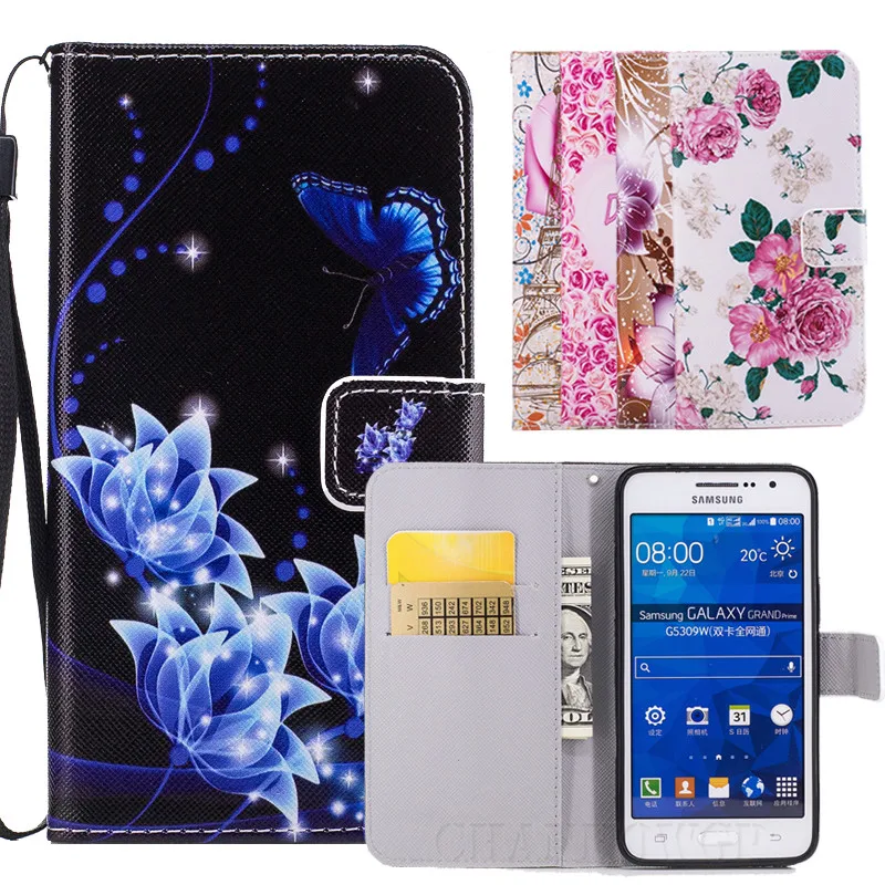 Чехол-книжка с красивым цветком для Samsung Galaxy S6 S7 Edge S8 S9 A8 Plus J3 J5 J7 2017 A3 A5 A7 2016 J2