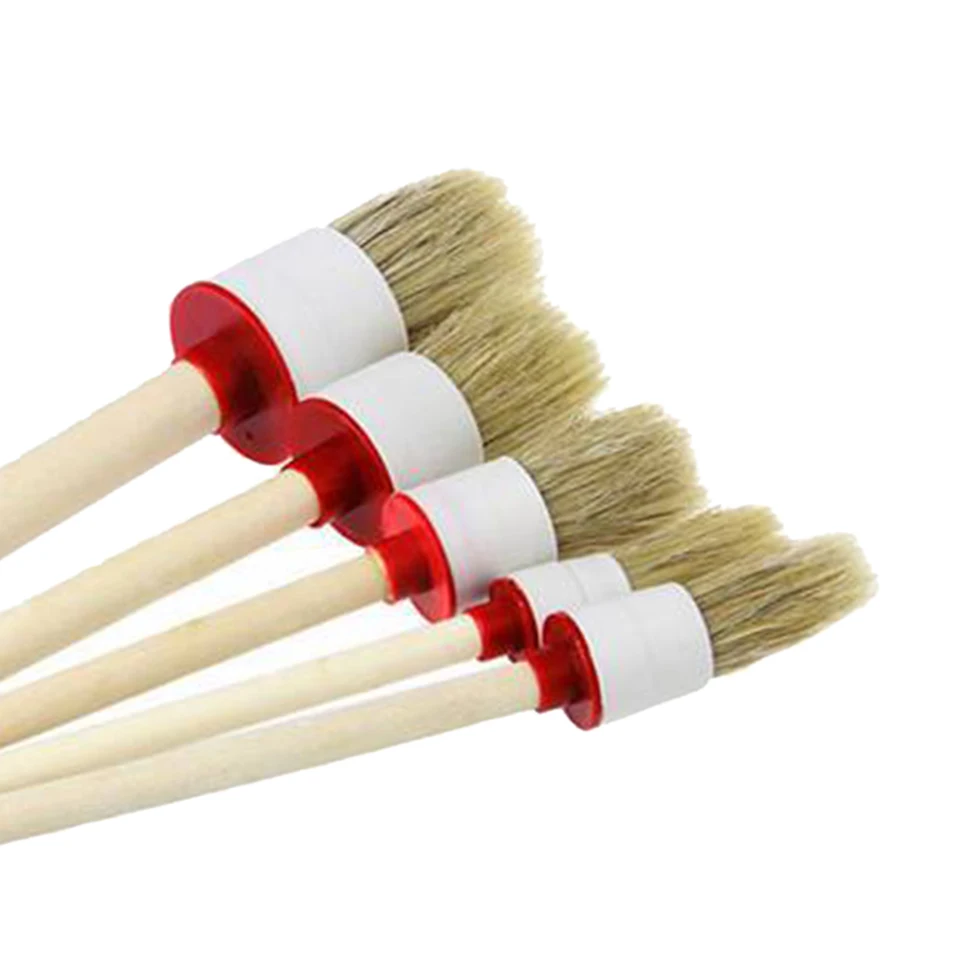 4-Piece Car Detailing Brush Kit - No Scratch Cleaning For Dashboard, Vents, Engine & Wheels