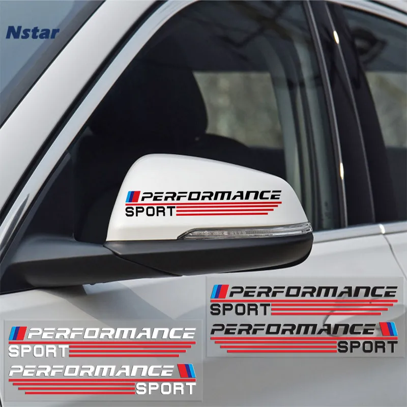 

2pcs Performance Sport Sticker Vinyl Car Side Wing Rearview Mirror Badge Auto Part Decoration for BMW X1 X3 X4 X5 X6 X7 E46 E90
