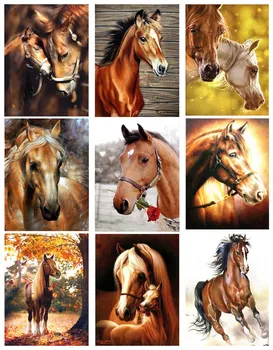 

5D DIY Diamond Painting Tree down horse animal Diamond Embroidery Rhinestone Paint Home Decor Gift