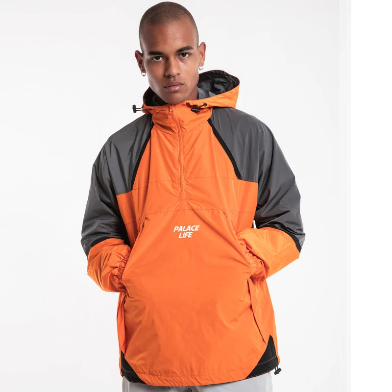 

Palace Life Europe And America Popular Brand Men'S Wear Autumn And Winter Contrast Color Outdoor Waterproof Jacket Trench Coat M