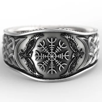 

Virgin Celtic compass retro graffiti plated S925 Ring man
