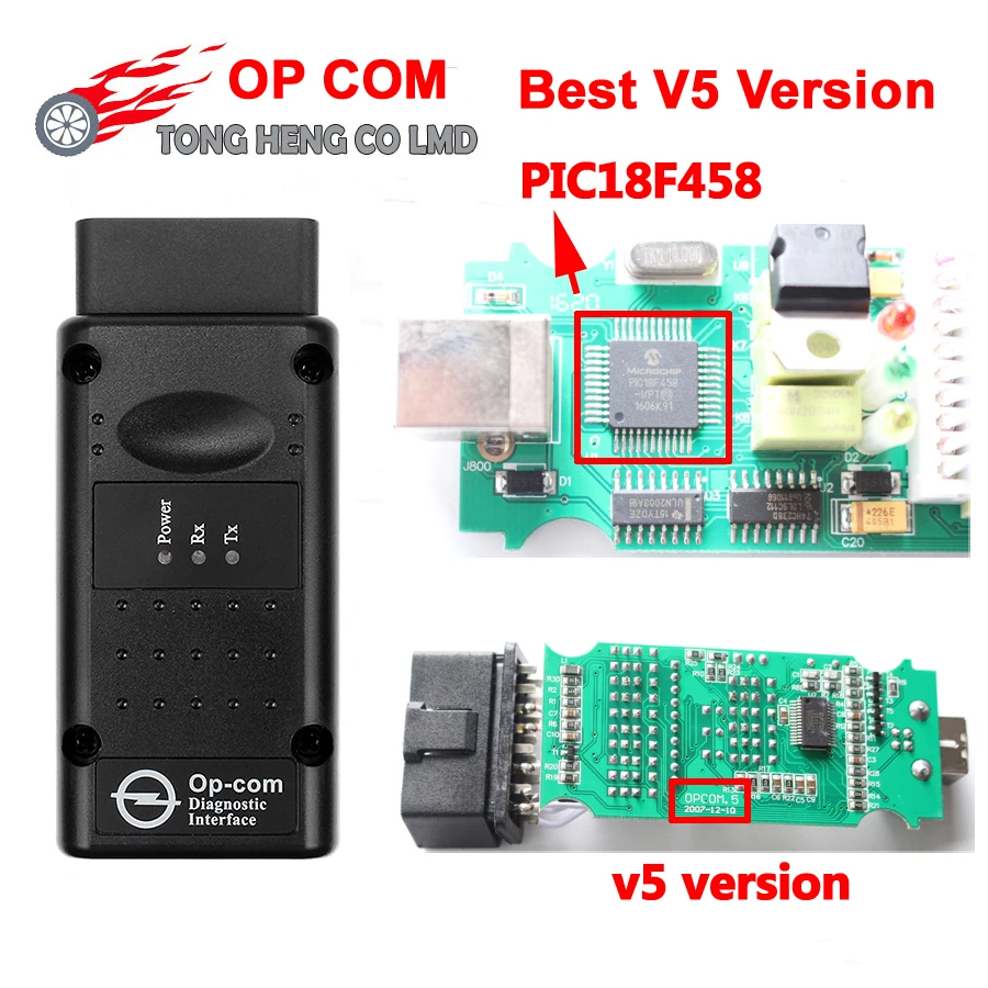 Лучший OP COM V5 версия OP COM с реальным PIC18F458 CAN BUS OBD2 OP-COM V5 Для Opel, opcom диагностический инструмент OP-COM