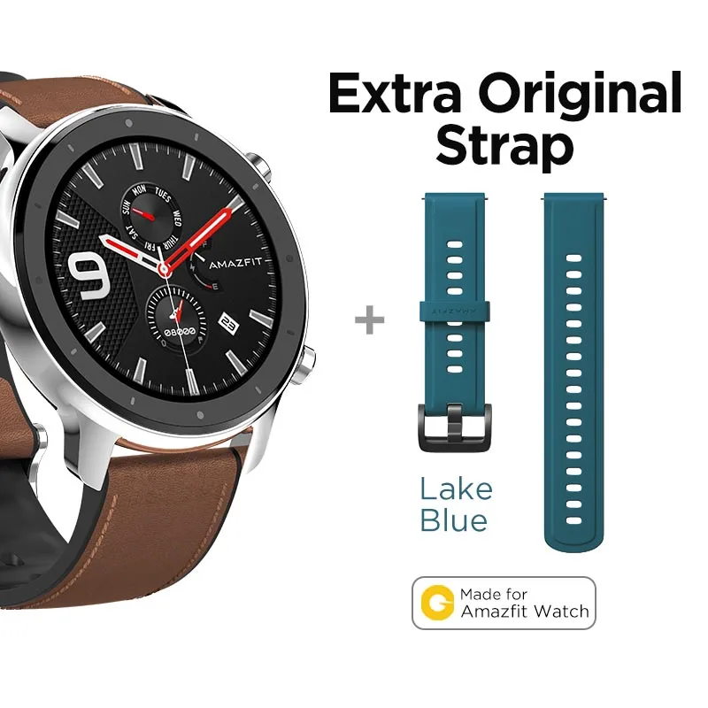 S-Exrea Lkblue Strap Глобальная версия, Новые смарт-часы Amazfit GTR, 47 мм, 5ATM, умные часы, 24 дня, батарея, управление музыкой, для Xiaomi, Android, IOS, телефона - Цвет: S-Exrea Lkblue Strap