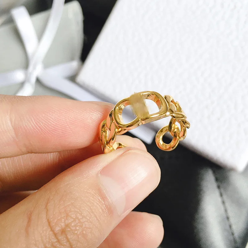 Anillos con letras de CD Punk para hombre y mujer, anillos con letras Retro con personalidad, anillo con aberturas ajustables a la moda, accesorios de joyería para fiesta 2021