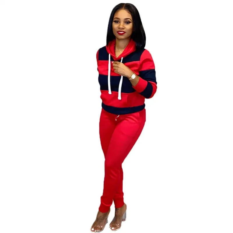 Женский зимний комплект, Леопардовый полосатый спортивный костюм с длинным рукавом, толстовка с капюшоном и карманами, штаны, костюм, комплект из двух предметов, спортивный костюм