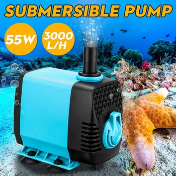 

220V Ultra Quiet Submersible Water Pump Filter Fish Pond Fountain Aquarium Tank High-lift 55W 3000L/H EU Plug